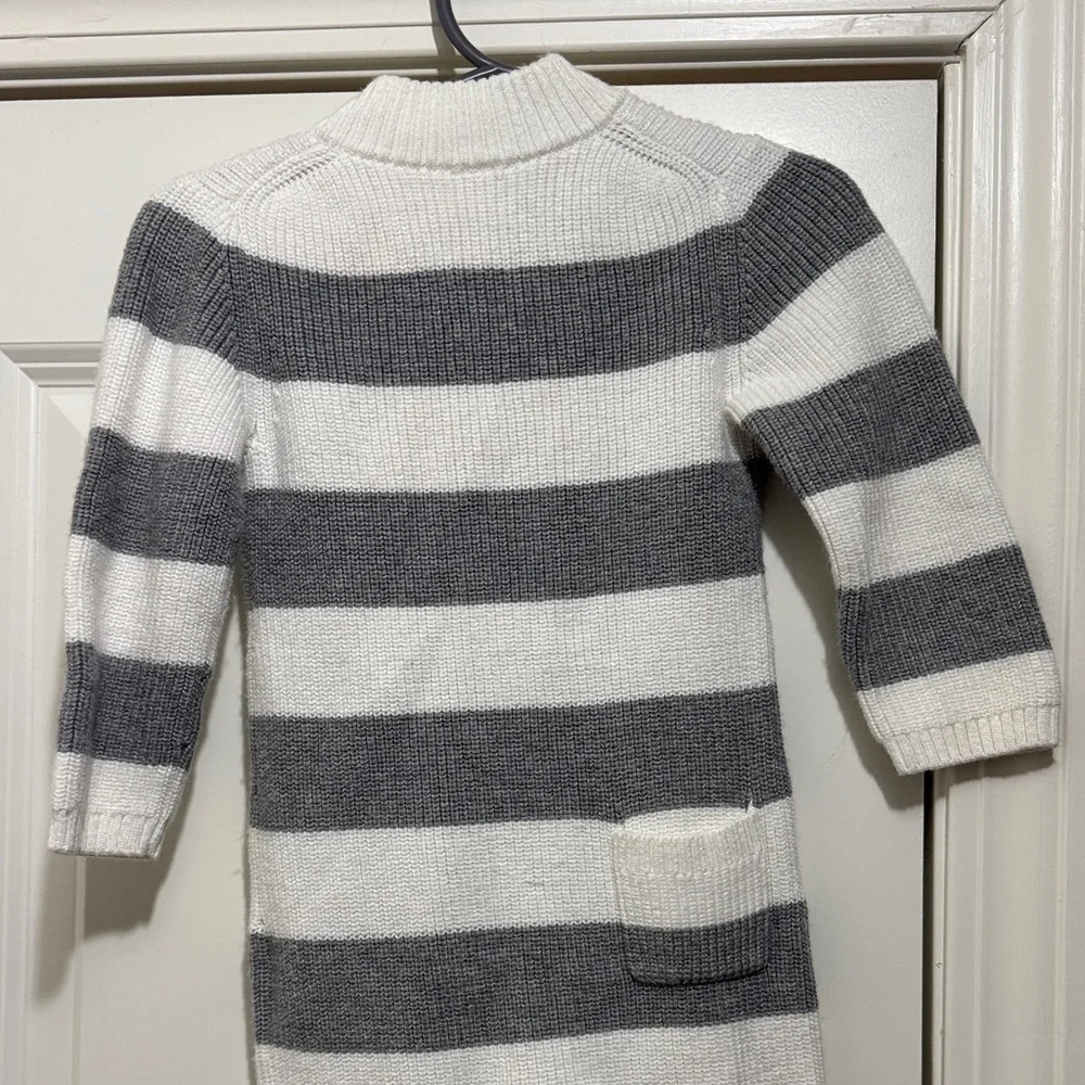 Janie and Jack Gray and White Striped Footie